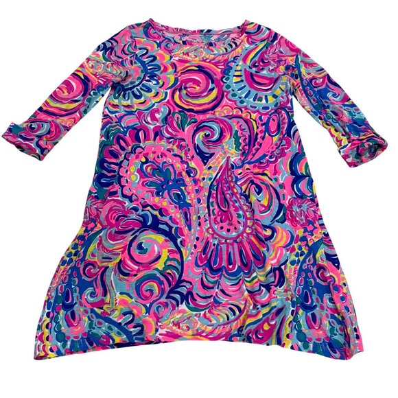 Lilly Pulitzer Girls Psychedelic Print Sophie Dress L 8-10 100% Cotton - Picture 5 of 5